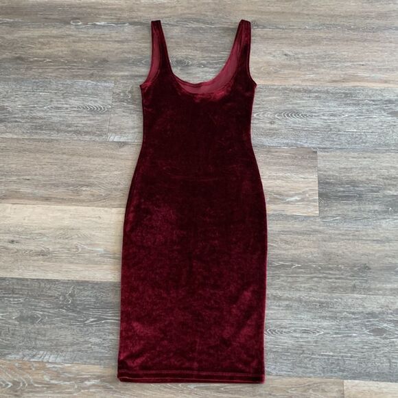 Pull&Bear velvet bodycon tank dress sz small - Picture 3 of 9
